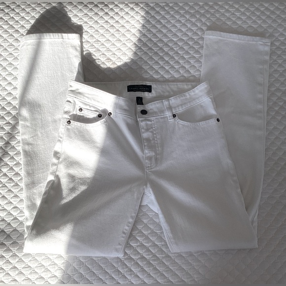 LRL Ralph Lauren Mid-Rise Heritage Straight Leg White Jeans 4 - Picture 8 of 16